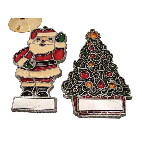 Lot 7 Vintage Mixed Christmas Holiday Acrylic Glass Stained Suncatcher Ornaments - Picture 3 of 11